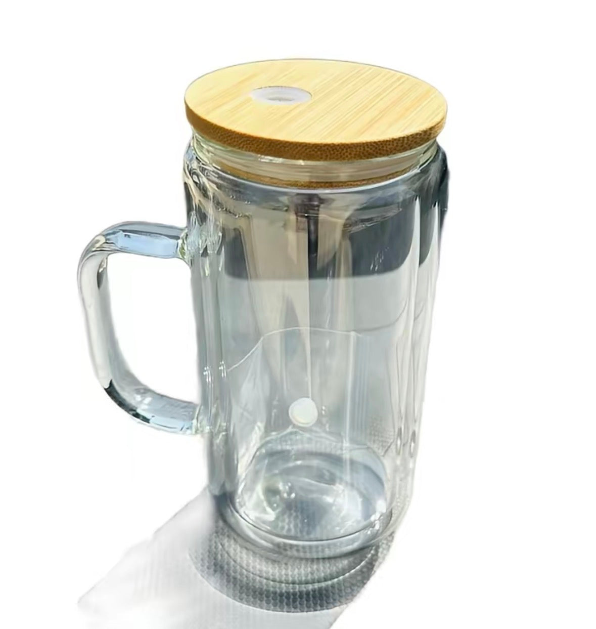 16oz Glass Snow Globe Tumbler With Handle